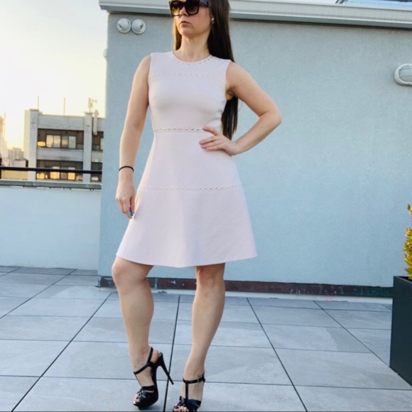 Kate Spade Rose Gold Studs Blush Pink A-Line Dress - Picture 8 of 15